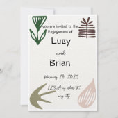 Modern Boho Engagement Invitation PRINTED | Plam 招待状 (正面)