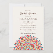 Modern Boho Ethnic Floral Mandala Bridal Shower 招待状 (正面)