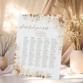 Modern Boho Fall Wedding Seating Chart Sign  台座サイン