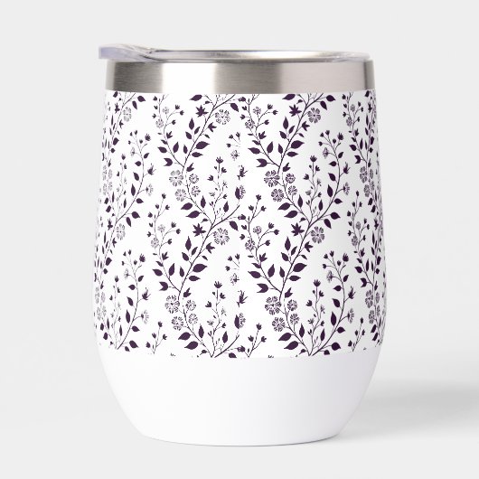 Modern Boho Floral Pattern Plum White (右面)