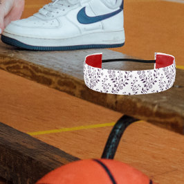 Modern Boho Floral Pattern Plum White アスレチックヘッドバンド