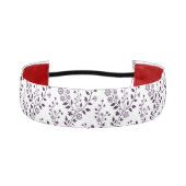 Modern Boho Floral Pattern Plum White アスレチックヘッドバンド (正面)