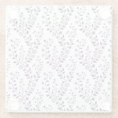 Modern Boho Floral Pattern Plum White ガラスコースター (裏面)