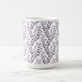 Modern Boho Floral Pattern Plum White コーヒーマグカップ (中央)