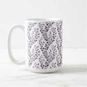 Modern Boho Floral Pattern Plum White コーヒーマグカップ (左)