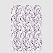 Modern Boho Floral Pattern Plum White ゴルフタオル (正面)