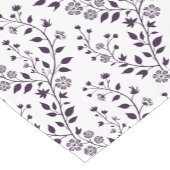 Modern Boho Floral Pattern Plum White ショートテーブルランナー (コーナー)