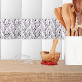 Modern Boho Floral Pattern Plum White タイル