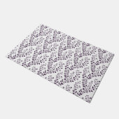 Modern Boho Floral Pattern Plum White ドアマット (アングル)
