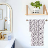 Modern Boho Floral Pattern Plum White バスタオルセット