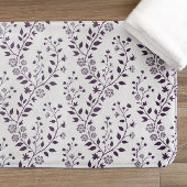 Modern Boho Floral Pattern Plum White バスマット