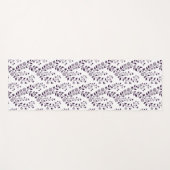 Modern Boho Floral Pattern Plum White ヨガマット (正面(横))