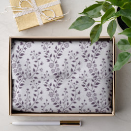 Modern Boho Floral Pattern Plum White 薄葉紙