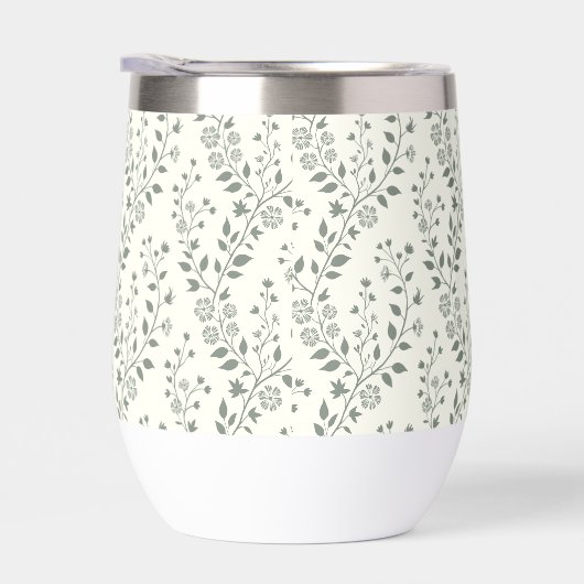 Modern Boho Floral Pattern Sage Cream (右面)