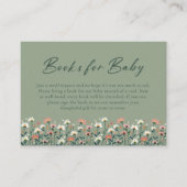 Modern Boho Floral Sage Green Baby in Bloom Shower エンクロージャーカード (正面)