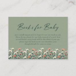 Modern Boho Floral Sage Green Baby in Bloom Shower エンクロージャーカード