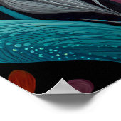 Modern Boho Floral Tapestry ポスター (角)