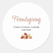 Modern Boho Foliage Friendsgiving Thanksgiving  ラウンドシール (正面)