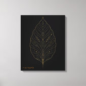 Modern Boho Gold Minimalist Botanical Canvas Art キャンバスプリント (正面)