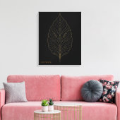 Modern Boho Gold Minimalist Botanical Canvas Art キャンバスプリント (インサイチュ (リビング))