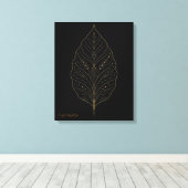 Modern Boho Gold Minimalist Botanical Canvas Art キャンバスプリント (インサイチュ (ウッドフロア))