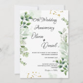 Modern Boho Greenery Wedding Anniversary  招待状 (正面)