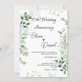 Modern Boho Greenery Wedding Anniversary  招待状