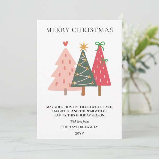 Modern Boho Hand Drawn Whimsical シーズンカード (スタンド正面)