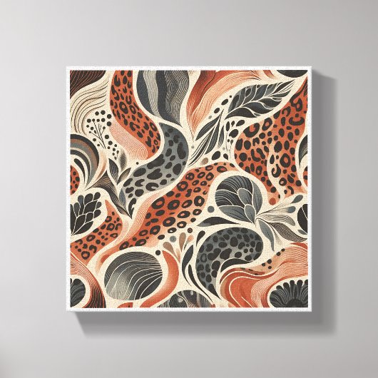 Modern Boho Leopard Print - Abstract Animal Skin a キャンバスプリント (正面)