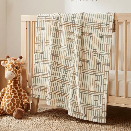 Modern Boho Linear Geometric ID1276 フリースブランケット