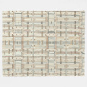 Modern Boho Linear Geometric ID1276 フリースブランケット (正面(横))