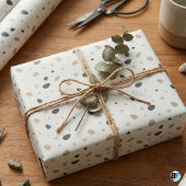 Modern Boho Neutral Terrazzo Speckled Earth Tones ラッピングペーパー