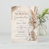 Modern Boho Nursing Graduation Invite | Geometric  招待状 (スタンド正面)