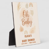 Modern Boho Oh Baby Baby Shower フォトプラーク (側面)