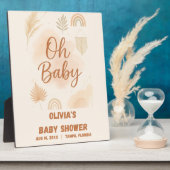Modern Boho Oh Baby Baby Shower フォトプラーク (側面)