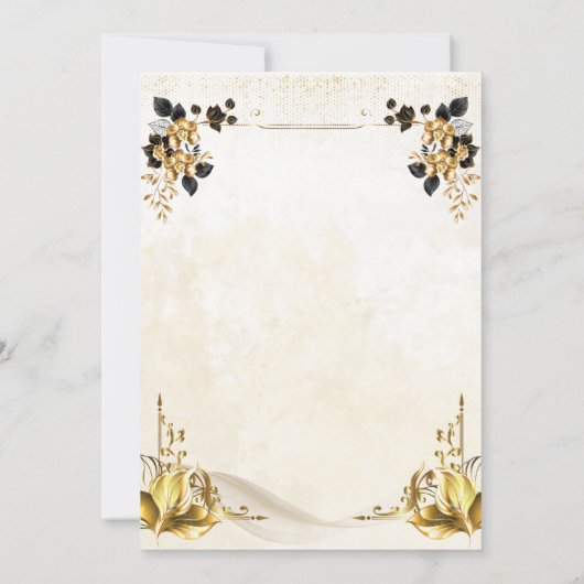 Modern Boho Pampas Grass Arch Wedding Invitation 招待状 (裏面)