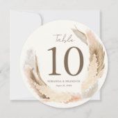 Modern Boho Pampas Grass Wedding Table Number 招待状 (裏面)