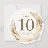 Modern Boho Pampas Grass Wedding Table Number 招待状 (正面)