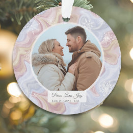 Modern Boho Personalized Photo Ornament オーナメント