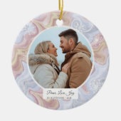 Modern Boho Personalized Round Photo Ornament セラミックオーナメント (正面)
