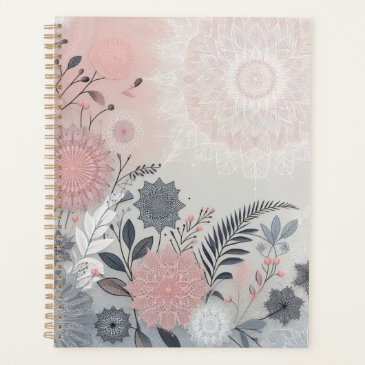 Modern Boho Pink Grey  プランナー手帳 (正面)