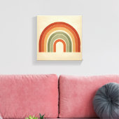Modern Boho Rainbow Art - Minimalist Terracotta an キャンバスプリント (インサイチュ (リビング))