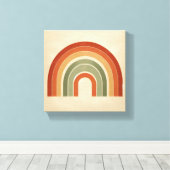 Modern Boho Rainbow Art - Minimalist Terracotta an キャンバスプリント (インサイチュ (ウッドフロア))