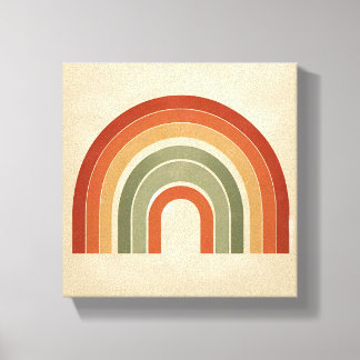 Modern Boho Rainbow Art - Minimalist Terracotta an キャンバスプリント