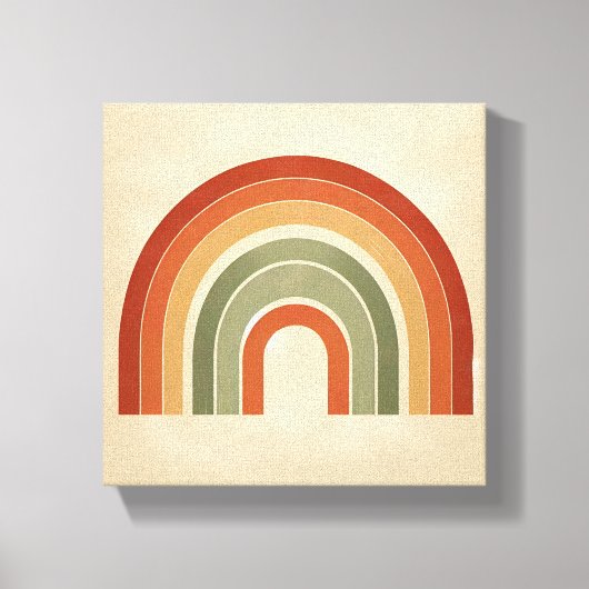 Modern Boho Rainbow Art - Minimalist Terracotta an キャンバスプリント (正面)