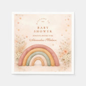 Modern Boho Rainbow Baby Shower スタンダードカクテルナプキン (正面)