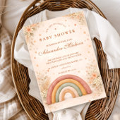 Modern Boho Rainbow Baby Shower 招待状