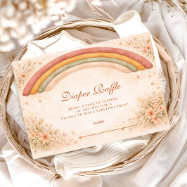 Modern Boho Rainbow Diapper Raffle エンクロージャーカード
