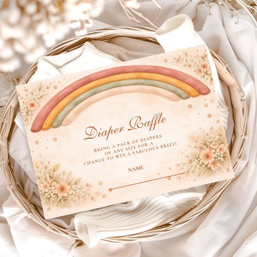 Modern Boho Rainbow Diapper Raffle エンクロージャーカード