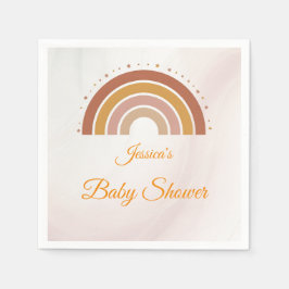 Modern Boho Rainbow Personalized Baby Shower スタンダードカクテルナプキン